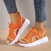 New Thick-soled Fly-woven Soft-soled Casual Flat-bottomed Hollowed-out Beach Sandals for Women In Summer  C130