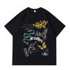 DTG Print Graffiti Series Printed Men's and Women's T-shirts Summer Leisure Versatile High Street Fashion Brand Loose Men's and Women's Tops