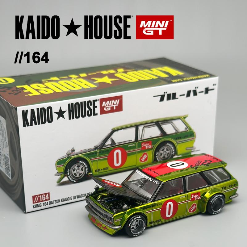 Kaido House MINIGT Datsun KAIDO 510 Wagon OG Flo Yellow хромированный сплав модель автомобиля 164