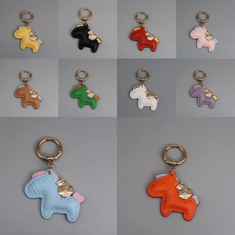 Женский брелок для ключей из искусственной кожи в виде лошади, милый брелок в виде пони, аксессуары для сумки, брелок для ключей, мода