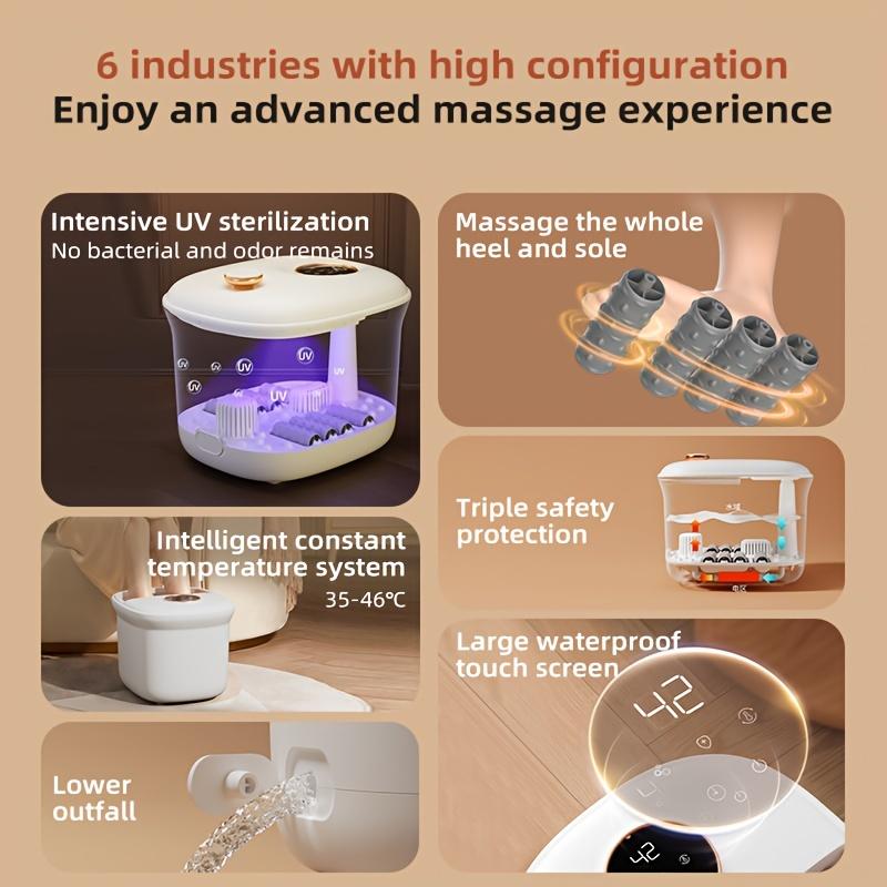 Массажер для спа-ванны для ног Педикюр с теплом и пузырьками Массажер для спа-салона для ног с мини-точечными массажными точками и контролем температуры 110 В