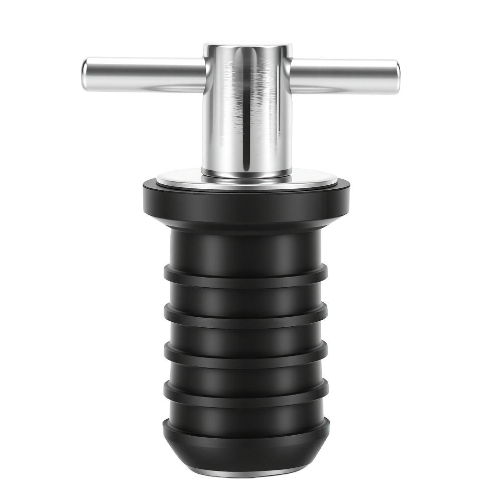 Black Corrugated Rubber Plug Boat Drain Plug 3/4Inch Twist Turn Drain Plug Marine Repair