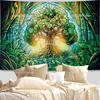 Настенный гобелен «Древо жизни» Витражные гобелены «Джунгли» Пейзажные гобелены Декор спальни Эстетичные фоновые ткани