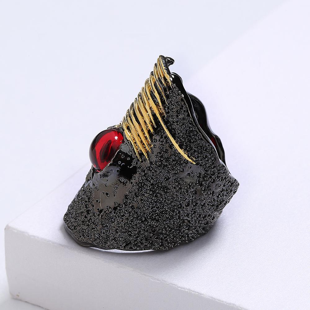 Кольца для женщин Новые нестандартные черные серьги, инкрустированные красным цирконием кольца итальянские украшения для вечеринок обручальные кольца MIT