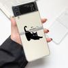 Забавный Черный Кот Модный Чехол для Телефона Samsung Galaxy Z Flip 3 4 5 6 7 Жесткий Складной Z Flip4 Прозрачный ПК Чехол-Защита Подарок