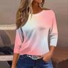Women's Fashion Casual Round Neck 3/4 Sleeve Loose Printed T-Shirt Ladies Top
