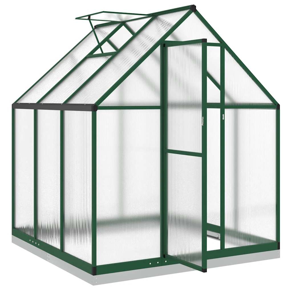 Green Greenhouse with Foundation Frame Green 169 x 169 x 202 cm Aluminum