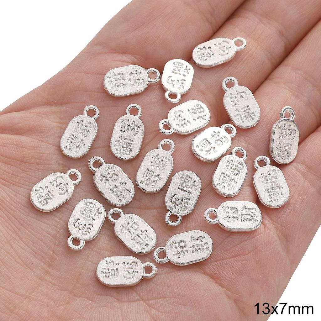 Шармы из сплава в китайском стиле серебристого тона для изготовления украшений своими руками
