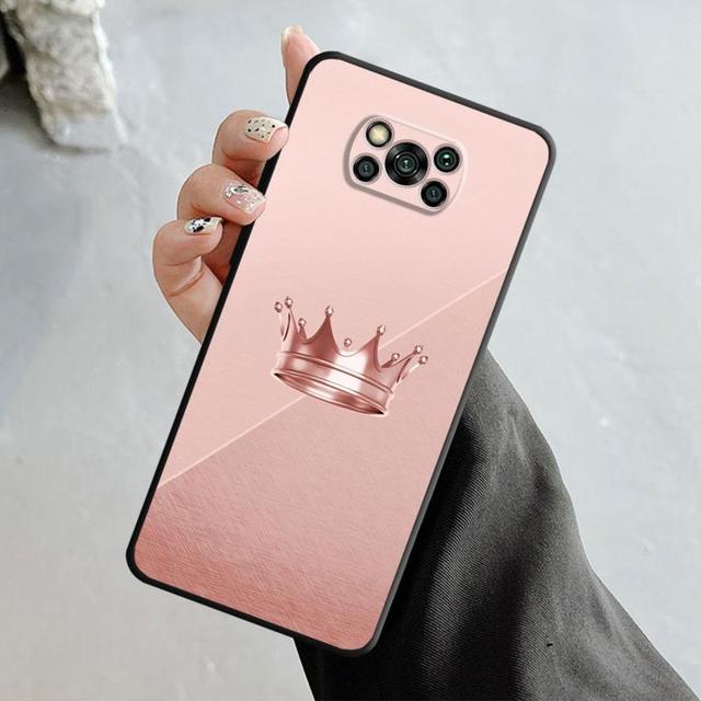 Чехол для Xiaomi Poco X3 Nfc X4pro M3 C40 для Mi 12 11 10 10t 8 Note10 Lite 11ultra 11t Pro F1 розовое золото розовая королева принцесса