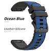 QuickFit 22mm 26mm Leather+Silicone Strap For Garmin Fenix 8 47mm 51mm 7 7X 6 6X 5 5X Plus Enduro 3 Tactix 9 Forerunner 965 955 970 Nylon Band