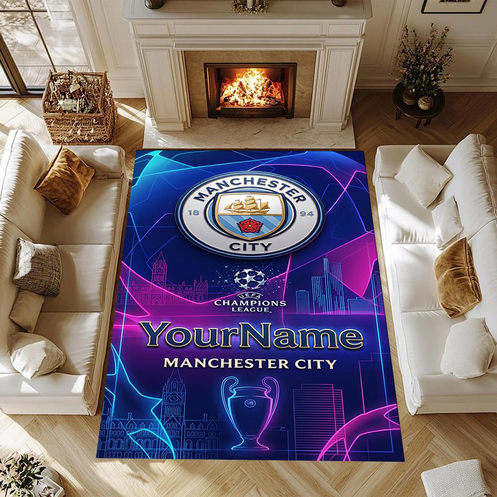 Manchester City (19) Customize your name rug, office chair cushion, home bedroom living room gift.