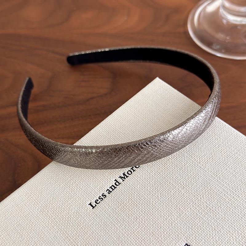 Повязки на голову из искусственной кожи для женщин и девочек, широкие повязки для волос в корейском стиле, элегантный женский обруч для волос, модные аксессуары для волос, головные уборы