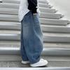 Мальчики Осенние Джинсовые Брюки Однотонные Эластичные Брюки Детские Джинсы Свободные Широкие Брюки Подростковые Повседневные Прямые Брюки