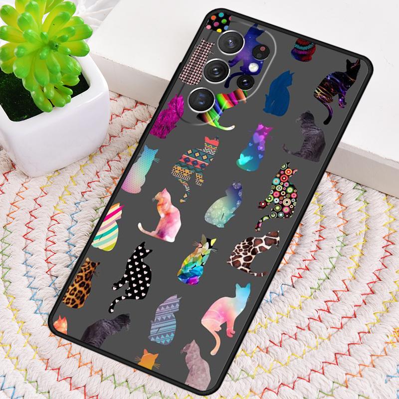 Космические Счастливые Кошки Чехол из ТПУ для Телефона Samsung Galaxy note 10 pro S26 S25 S24 S23 S22 Ultra Plus S21 FE S20 Ударопрочный Чехол