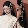 [J] Элегантная серебристая заколка для волос с кисточками Ручная работа Аксессуар для волос Сплав Текстура Длинные кисточки Аксессуары для волос