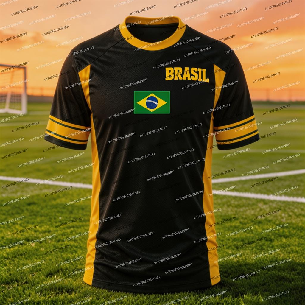 2026 Brazil National Flag T-shirt man Funny T Shirt Men 3D Pattern Woman Short Sleeve Tee Outdoor Football Motorcycle clothing