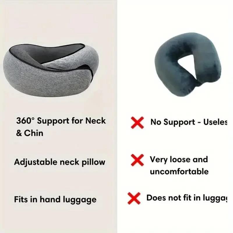 1Pc Travel Neck Pillow Memory Foam U-shaped Pillow Snail Style Travel Neck Support Portable Adjustable Soft Break Sleep Pillows