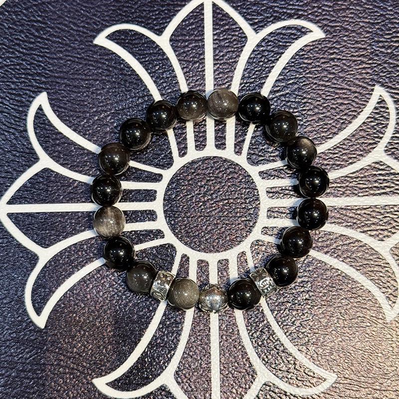 Kroxin Golden Obsidian Pixiu Bracelet: Lucky Beads Fashion Jewelry for Couples