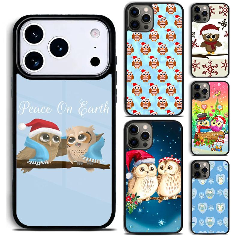 Рождественский чехол-сова для iPhone 17 16 15 14 13 12 11 Pro Max Plus 17Air Мягкий силиконовый чехол