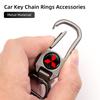 For Mitsubishi Aluminum Alloy Car Styling Keychain Emblems Keyring Key Decoration Ring Outlander Lancer L200 ASX Pajero Grandis