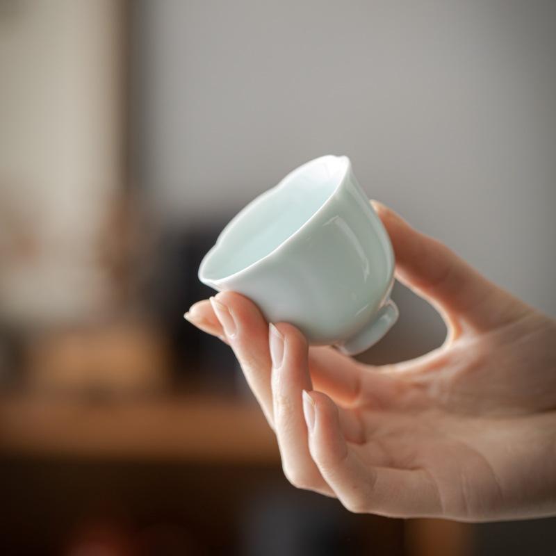 Чашка для цветов керамическая однотонная чайная чашка чайная чашка одинарная чашка тонкая шина бытовая селадоновая белая фарфоровая чайная чашка для литераторов