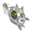 Подвеска из стерлингового серебра 925 пробы с натуральным драгоценным камнем перидот, ручная работа, 2,56 дюйма, длина 1 м78