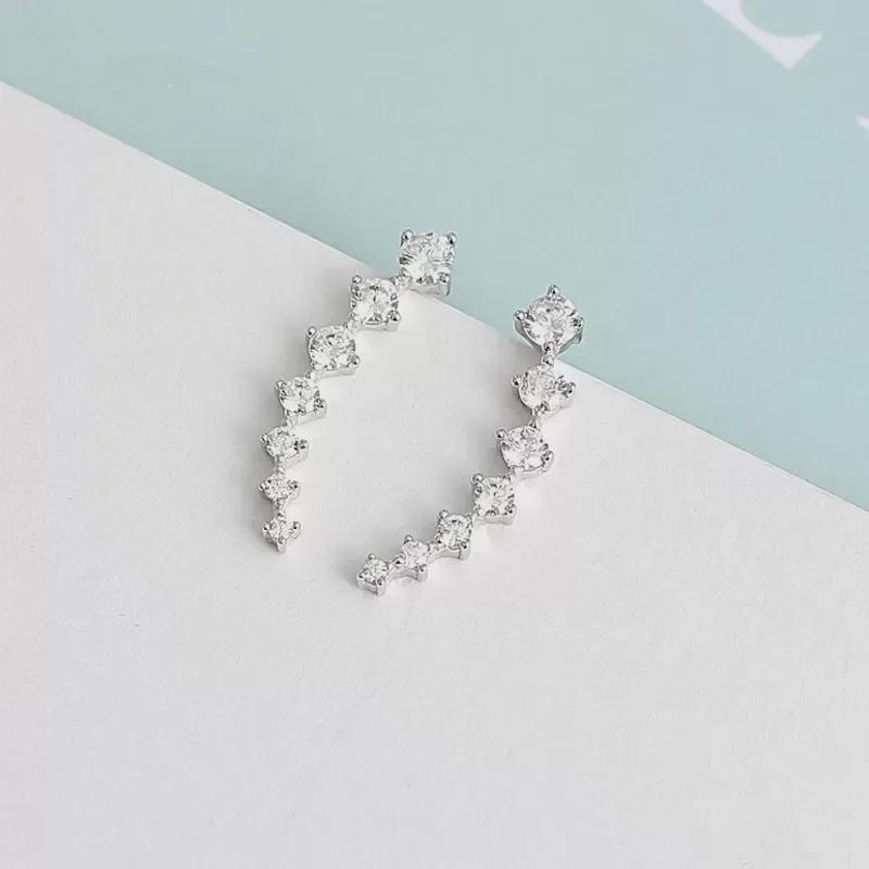 2023 Модные роскошные женские серьги из циркония — нишевый дизайн класса люкс в стиле кафф