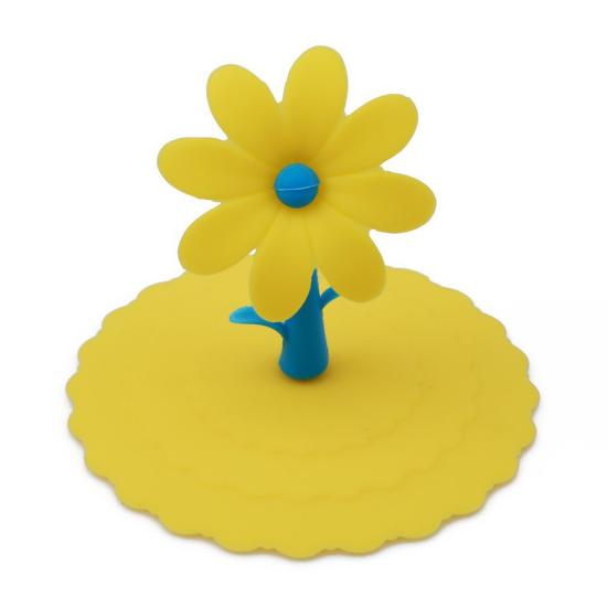 1 шт., милая пылезащитная многоразовая силиконовая кружка с мультяшным цветком, чашка с бантом, крышка