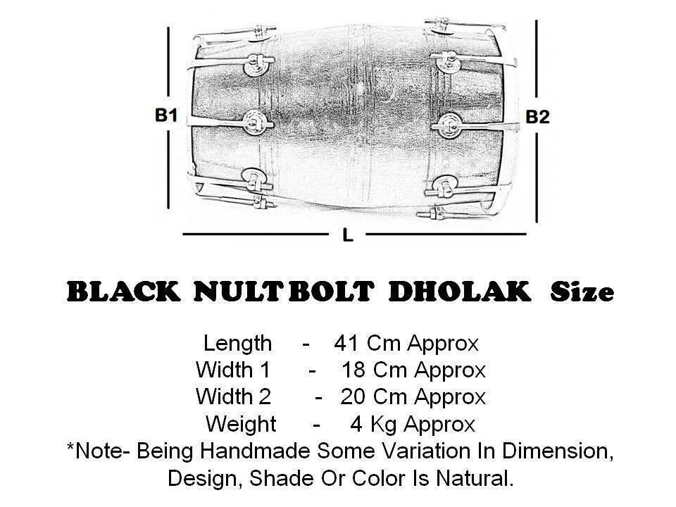 Handmade Wedding & Kirtan Dholak – Traditional Nut & Bolt Indian Musical Instrument with Cover