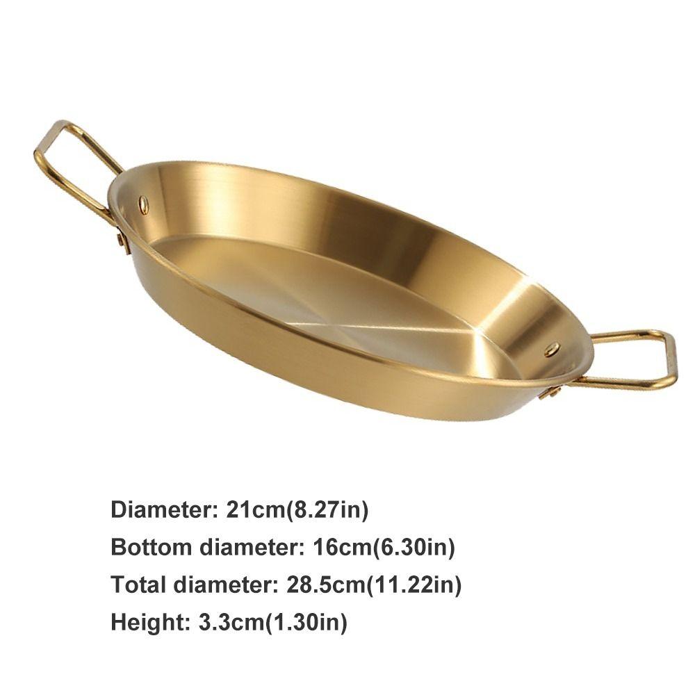 Dual Loop Handle Paella Pan Stainless Steel Frying Saucepan Cookware Frying Pan Cooking Seafood