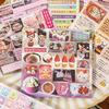 30sheet Vintage Food Scrapbook Stickers Edge Die-Cutting Girly Decorative Sticker for Children Girls Birthday Gifts