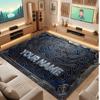 Decorative Artwork Theme Crystal Velvet Floor Rug Personalized Custom Name Text Warm Carpet Home Decoration