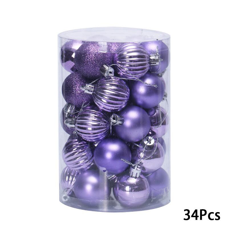 34Pcs DIY Home Decor Fashion Christmas Balls Ornament Xmas Tree Pendant Party Decor New Year