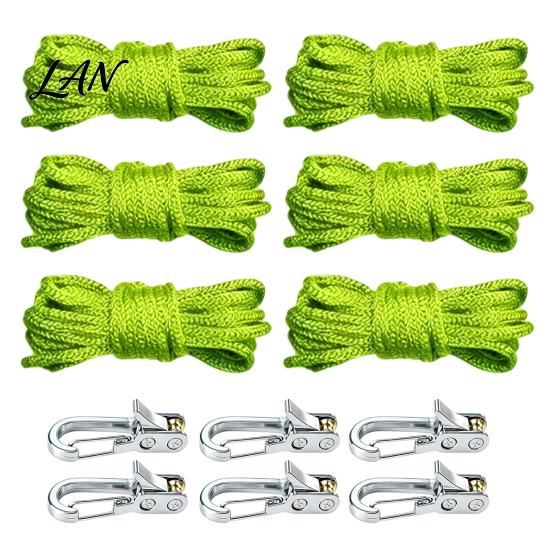 Portable Rope Roller 4/8/12Pcs Tensioner with Cord, Heavy Duty Tie Down Roller, Stainless Steel Buckle Metal Tightening Tool for Camping, Tarps,