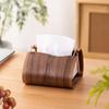 Wooden Tissue Box Creative Simple Paper Drawer Organizer Desktop Storage Accessories Natural Wood Grain Paper Towel Holder