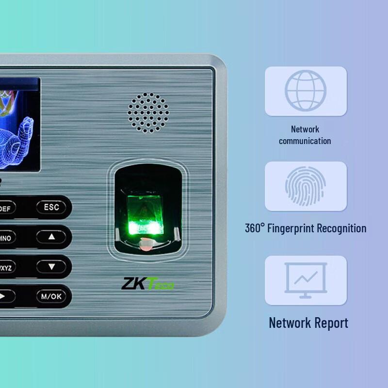 ZKTECO TX628 Система учета рабочего времени по отпечаткам пальцев CN вилка (адаптер в комплекте)