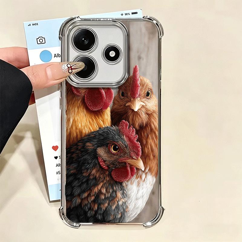 Чехол для телефона с рисунком Курица Курица Петух для Xiaomi Redmi Note 14 15 Pro Plus 13 12 11 11S 11T 10 9S 9 5G Защита от падения Подушка безопасности