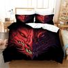 Комплект постельного белья из 3 предметов с 3D-принтом в стиле ретро со скелетом, красной розой и черным драконом, покрывало на двуспальную кровать, пододеяльник и 2 наволочки