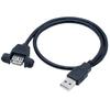 USB 2.0 Male to Female Extension Cable Screw Panel Mount Foil & Braided Shielded Industrial Cord for Control Chassis 0.3m‑5m