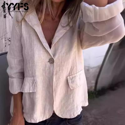 Женские модные повседневные однотонные куртки и пальто с воротником-поло на осень-зиму с длинным рукавом и принтом