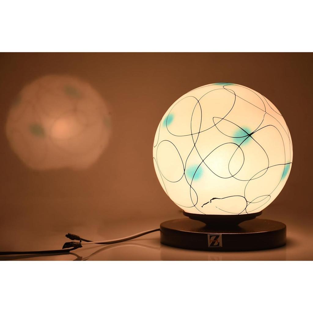 Modern Desk Lamp for Home Office,Wood Table Lamp with Glass Shade Small Study Reading Light, Night Stand Lamp for Bedroom Work (Bulb Included)