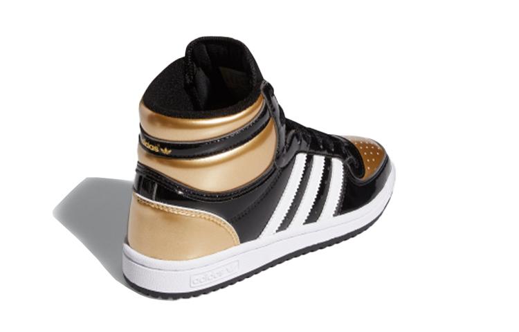 adidas Топ-десять Rb J Высокие Детские Скейтбордические Кроссовки Черный Золотой Белый Подростки FY5486