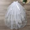 Accessories White Ivory Two Layer Short Simple Women's Tulle Bridal Veil With Comb Wedding Veil
