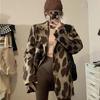 Leopard Print Coat Women Autumn Winter Korean Style Niche Design Loose Suit Jacket Casual Vintage Temperament Blazer