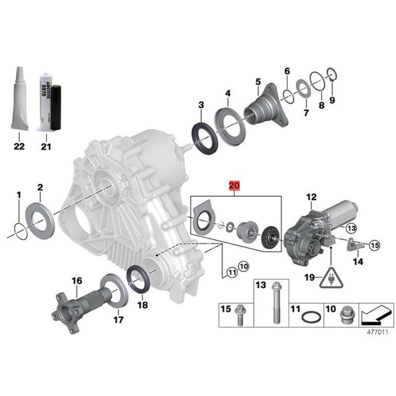 Transfer Case Actuator Motor Gear Repair Kit for BMW X3 X5 E83 E53 E70 E71 E90 2004-2010 OEM 27102413711 27107566296 27107568267