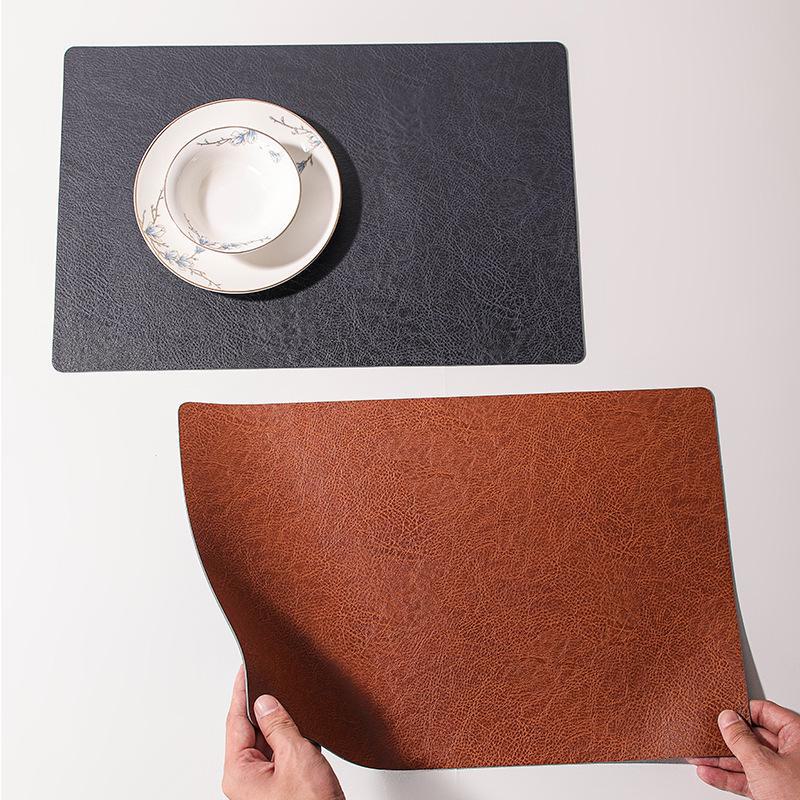 Двусторонние кожаные плейсматы в скандинавском стиле: Нескользящие, водонепроницаемые, теплоизоляционные подкладки для столов дома и в отеле
