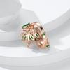 Luxury Tree Leaf Wedding Rings for Women Engagement Jewelry Marquise Stone Open Adjustable Finger Ring