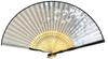 Folding Fan Set with Fan Bag and Silver Cherry Blossom Japanese White Folding Fan for 21cm [Hana Kanzashi] Women's Case, Foil, Pearl-Finished,