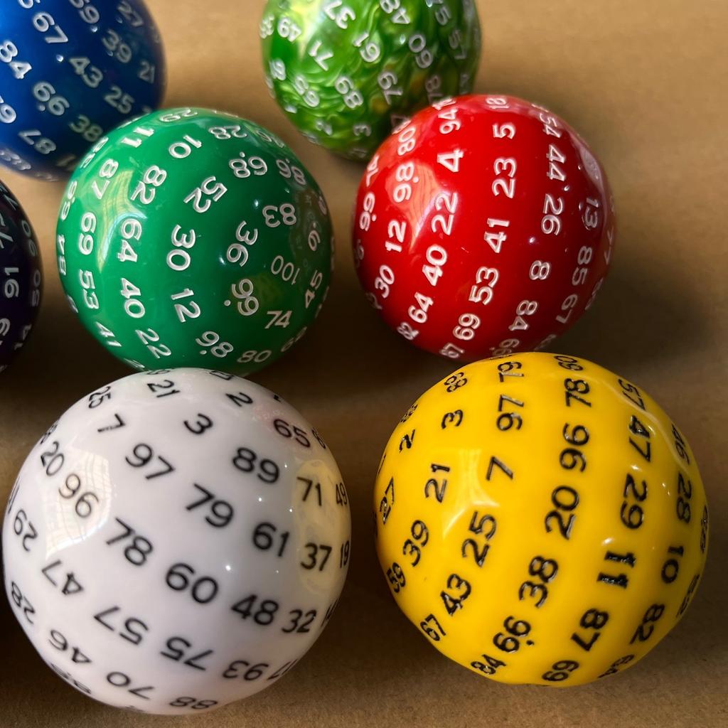 100 Sides Polyhedral Dice D100 Acrylic Dices for Table Board Role Playing Game Bar Pub Club Party