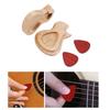 Mini Wooden Pick Storage Box Lightweight Guitar Plectrums Cases with Guitar Pick
